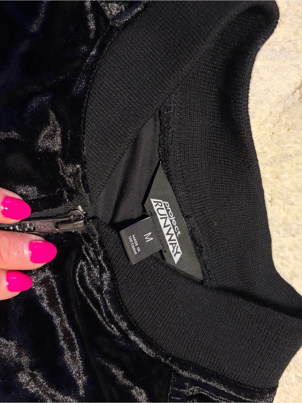 project RUNWAY Black Velvet Bomber Jacket - Picture 4 of 5